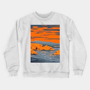 Sand Hollow State Park with Sand Mountain and Red Rock and Red Sand in Utah USA WPA Poster Art Crewneck Sweatshirt